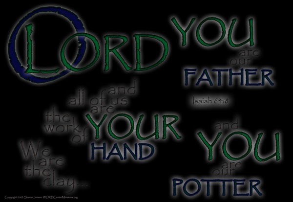 Isaiah 64_8 black blue green 18.5X12.75